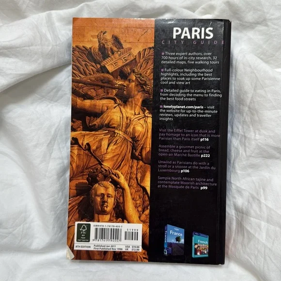 Lonely Planet Paris City Guide Paperback Book with Pull-Out Map. 8th Edition. - Picture 3 of 16